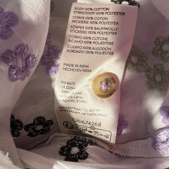 Anthropologie Maeve Embroidered Floral 
Button-down  Blouse - XL - NWT - Picture 13 of 16